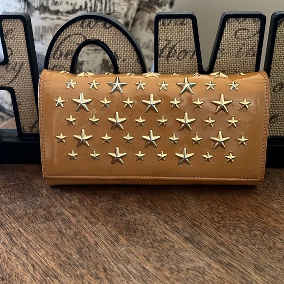 Jimmy Choo Gold Star Studded Patent Leather Wallet on Chain - Picture 5 of 8